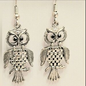 Silver Owl Earrings